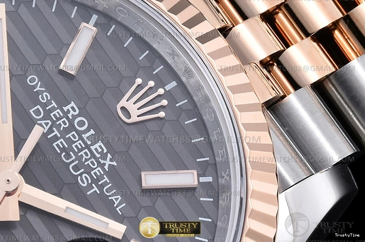 1218 Upgraded RDJ0454B – DJ 36mm Jub Flt 904L RG SS P-Grey Stk VSF VS 780